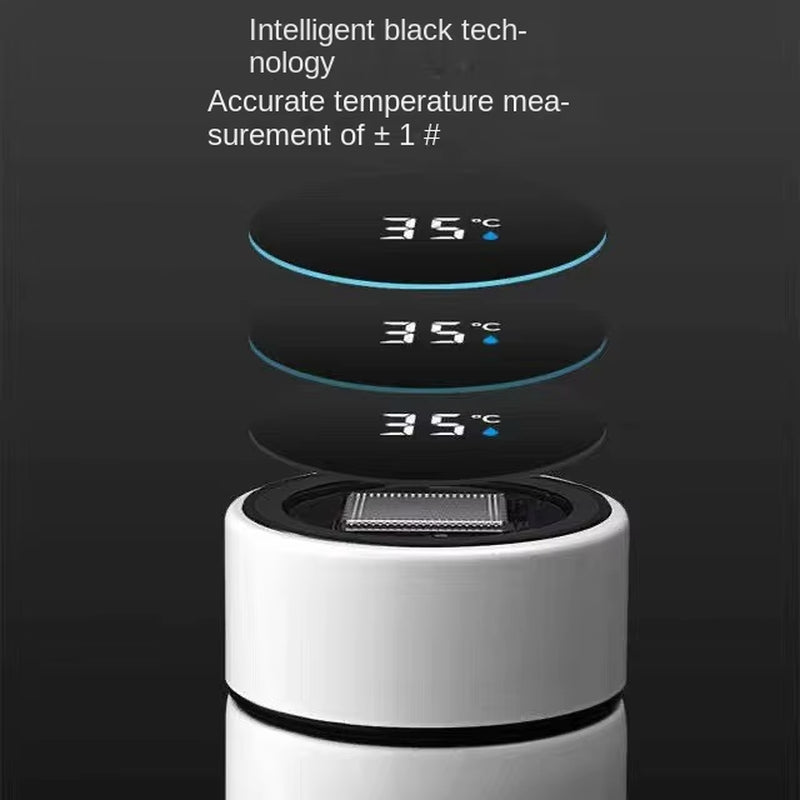 Temperature Measuring Vacuum Thermos Cup 304 Stainless Steel Portable Heat Preservation 6-12 Hours Smart Bottle Boiling Water