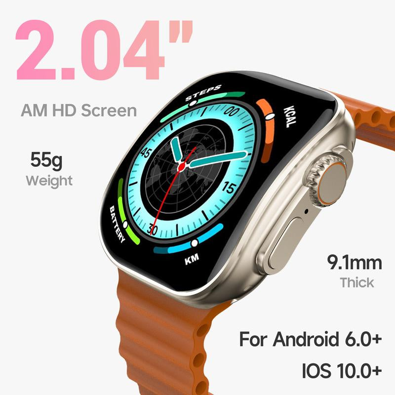 2026 Smart Watch for Men Women, Upgraded Smartwatch(Answer/Make Call), 2.02"HD Fitness Watch Wit 100+ Sport Modes, IP67 Waterproof, Fitness Tracker Watch with Calls/Messages/Notifications, with 7 Watch Bands