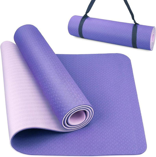 Yoga Mat Non-Slip for Women and Men,Exercise for Pilates, and Home Gym Workouts, Non-Toxic TPE Material Mat Yoga Non-Slip Fit Folding Exercise Gym Mat