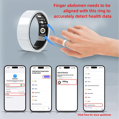 Ceramic Smart Ring, Fitness & Activity Tracker, Sleep and Heart Rate Monitoring, Female Menstrual Cycle Tracking, IP68 Waterproof, Compatible with Ios and Android. No Subscription Required. Stylish Minimalist Design—Perfect Holiday Gift for Women.